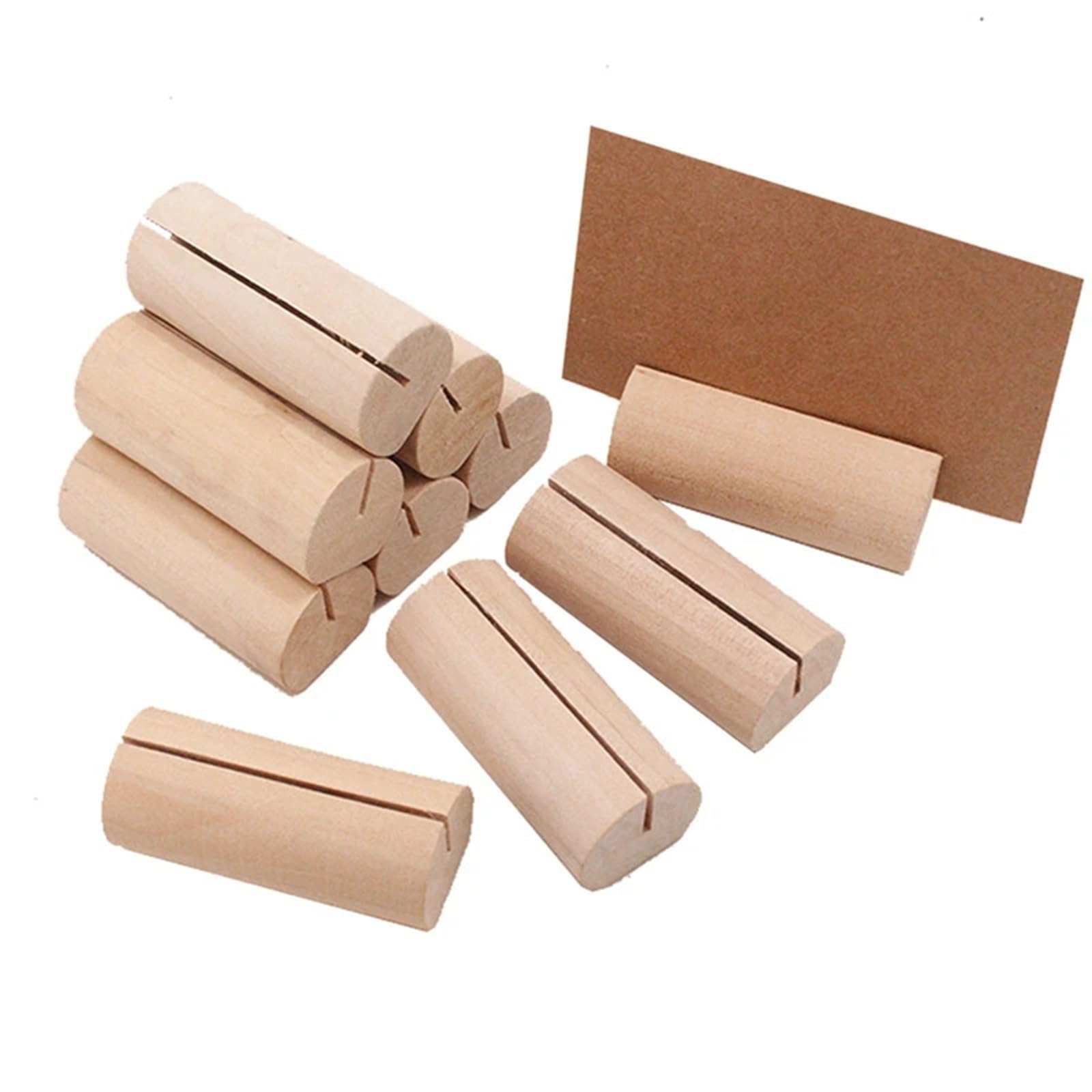 Tischkartenhalter aus Holz, Tischnummernständer, Schilderhalter für Hochzeit, Party, Dekoration (großer Zylinder), 60 Stück