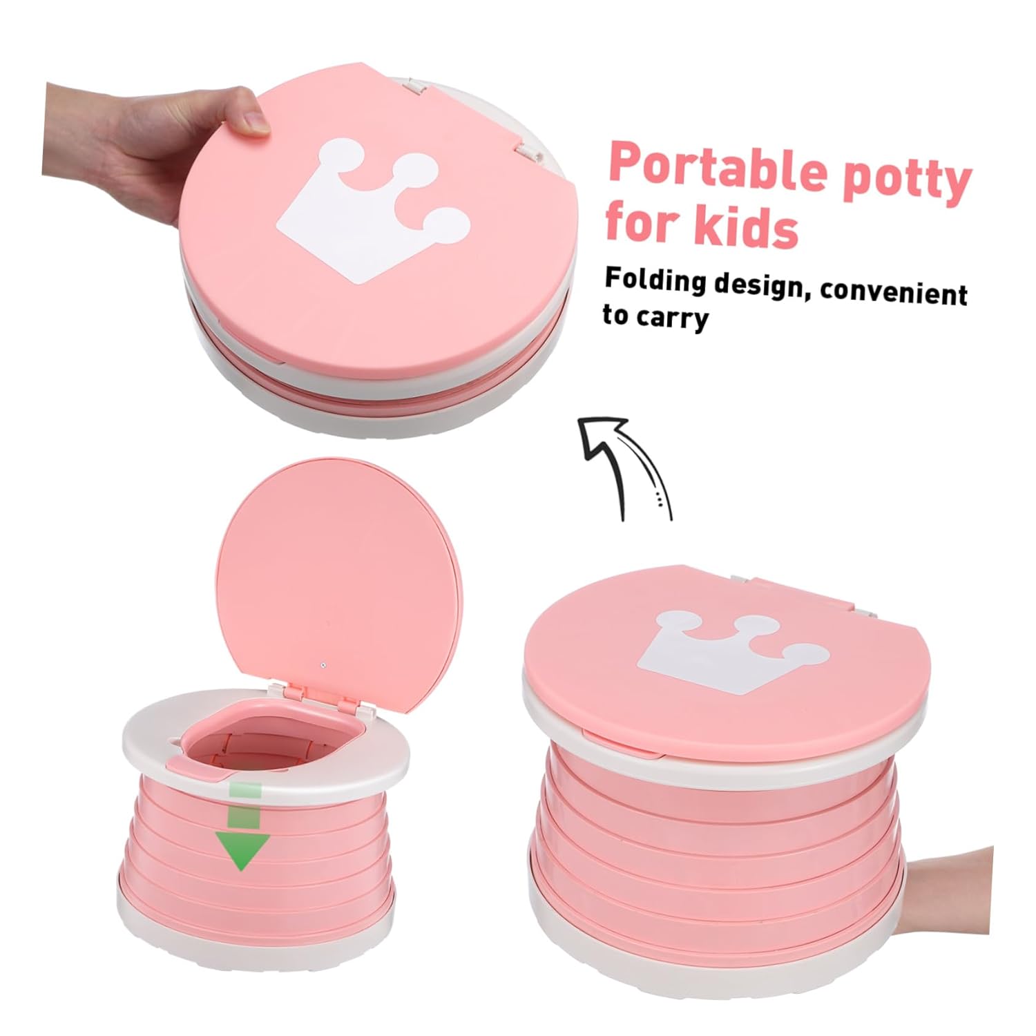 1 Set Portable Potty Seat Foldable Toilet Trainer with Comfortable Backrest for Travel Friendly Design Supports Independence Versatile Use for Indoor and Outdoor Activities