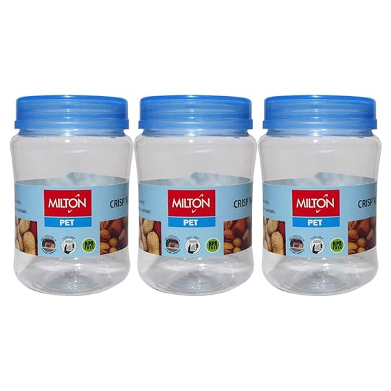 MILTON Crisp And Clear, Round Storage Pet Jars Set Of 3 (500 Ml