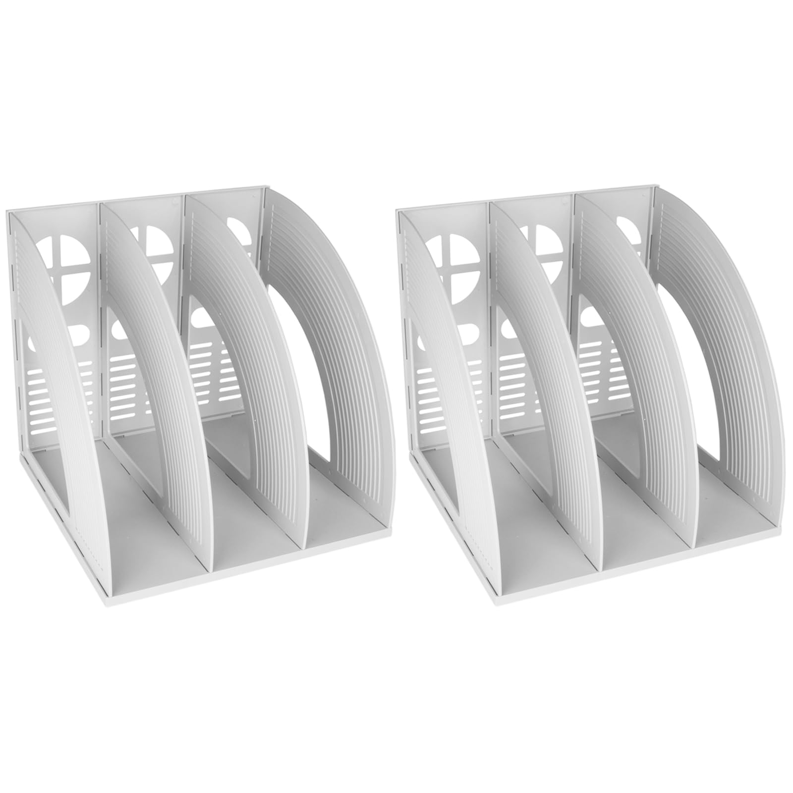 SAYEEC 2Pcs Magazine Holder Plastic File Sorter Binder Holder for Desk Folder Organizer Stand Book Shelf Dividers Vertical Filling Storage Rack