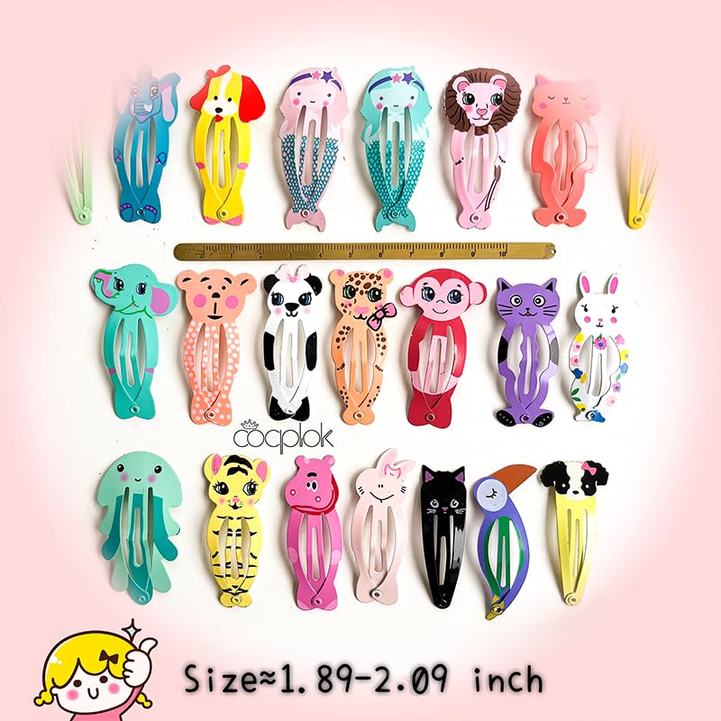 60 pinzas para cabello con diseño animal para niñas miniatura 4