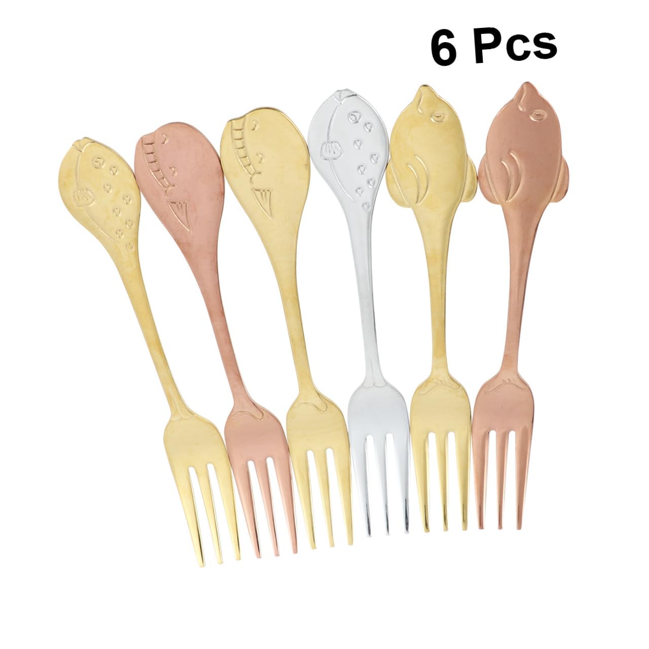 DECHOUS 18pièces Six Fourchettes à Dessert Acier Poignée Longue Pour Fruits Salades Et Apéritifs Pour Et Design Élégant