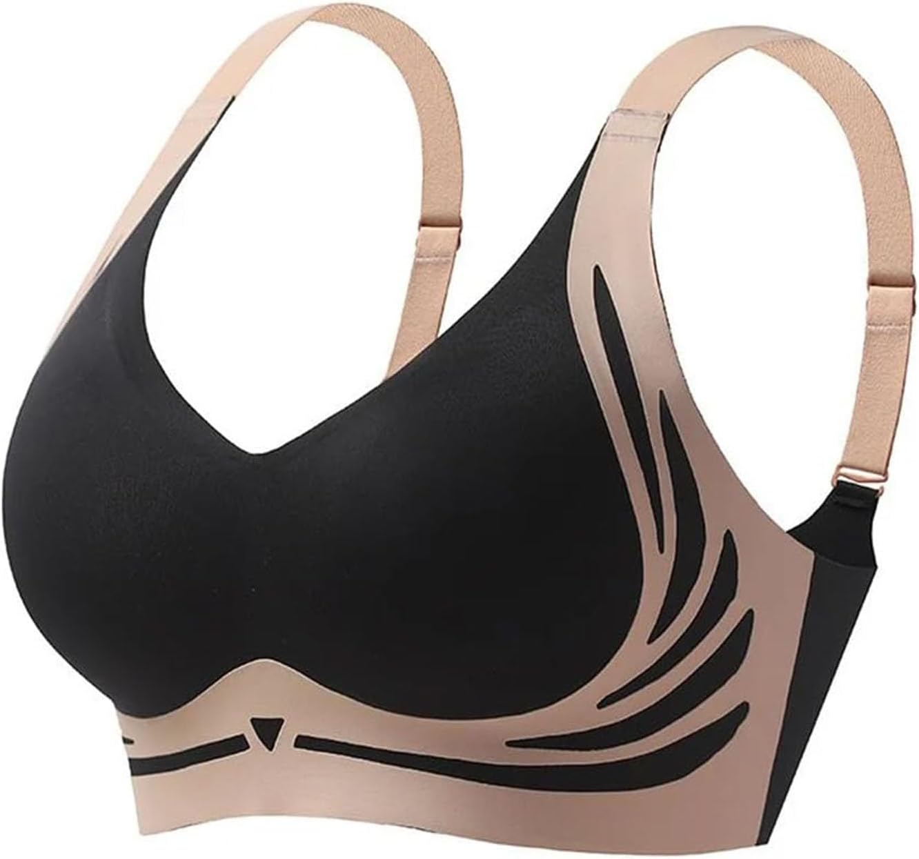 Lift Anti-Sagging Wireless Push Up Bra, Women's Wireless Seamless Bra, Push Up Wireless Bra, Supportive Wireless Bra Shaping Bra (black,XL)