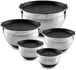 Bellemain Mixing Bowls with Lids Set - Stainless Steel Mixing Bowls with Airtight Lids - Food Storage Containers - 3PCS Set with Non-Slip Bottoms Kitchen Essentials for Baking - Serving