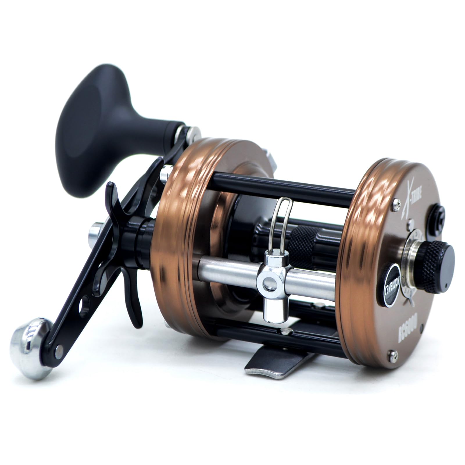 CAMEKOON X-Tribe Round Baitcasting Fishing Reel, Synchronized Level Wind System, 17 LBs Powerful Carbon Drag, 5.3:1 Gear Ratio, Single Power Handle, All Metal Frame and Side Covers for Saltwater