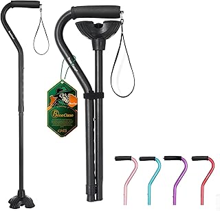 BeneCane Walking Cane Adjustable Cane with Offset Soft Cushioned Handle for Men & Women Lightweight Comfortable Extra Stability Base Mobility Aid for Men Women and Seniors