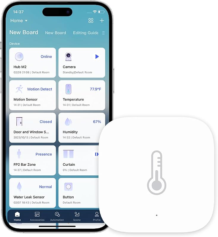 Aqara Zigbee Temperature and Humidity Sensor 1 Pack, Thermometer Hygrometer | Wireless, for Home Automation, Remote Monitoring, Aqara Hub Required, Compatible with Apple HomeKit, Alexa, Works with IFTTT