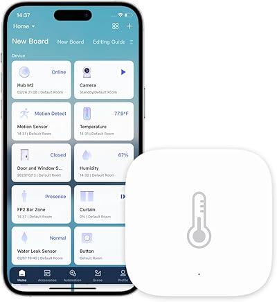 Aqara Temperatur- und Feuchtigkeitssensor, Erfordert Aqara Hub, Zigbee, für Fernüberwachung und Smart Home, Kabelloses Hygrometer-Thermometer, Kompatibel mit Apple HomeKit, Alexa, IFTTT