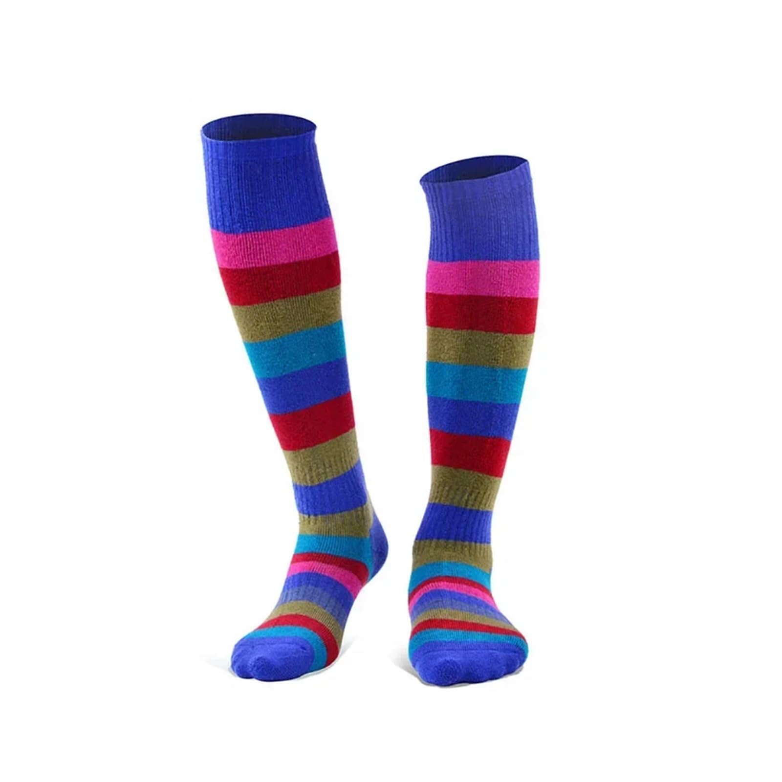 Calcetines térmicos, 20 Pares de Calcetines esquí, Largos a Rayas for niños, Medias for Senderismo y(Beige,-3336)