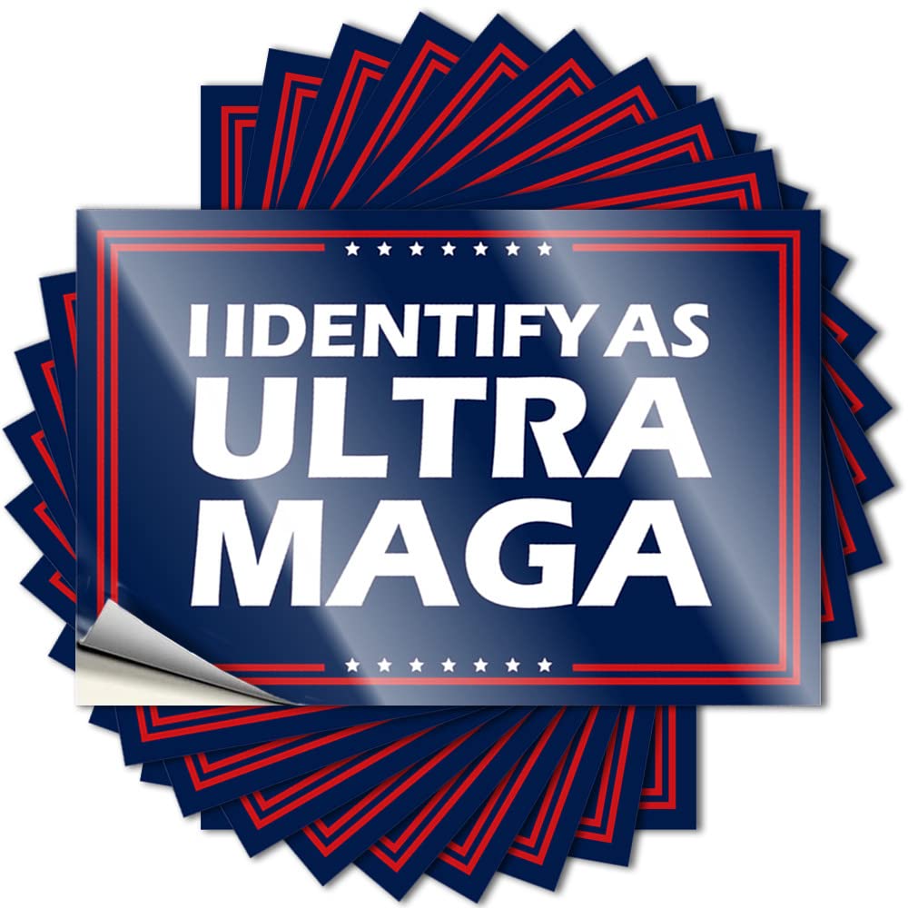 Vintage Bumper Aesthetic Decals, Best Cute Pattern Design for Bathroom Notebook | Nice Removable Vinyl I Identify As Ultra MAGA(6X9CM)