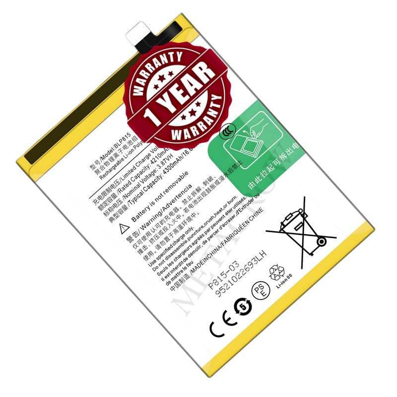 Image of Original BLP815 Battery Compatible for OnePlus Nord N10 5G (BE2025, BE2026, BE2028, BE2029) - (4300mAh) - 1 Year Warranty JK10