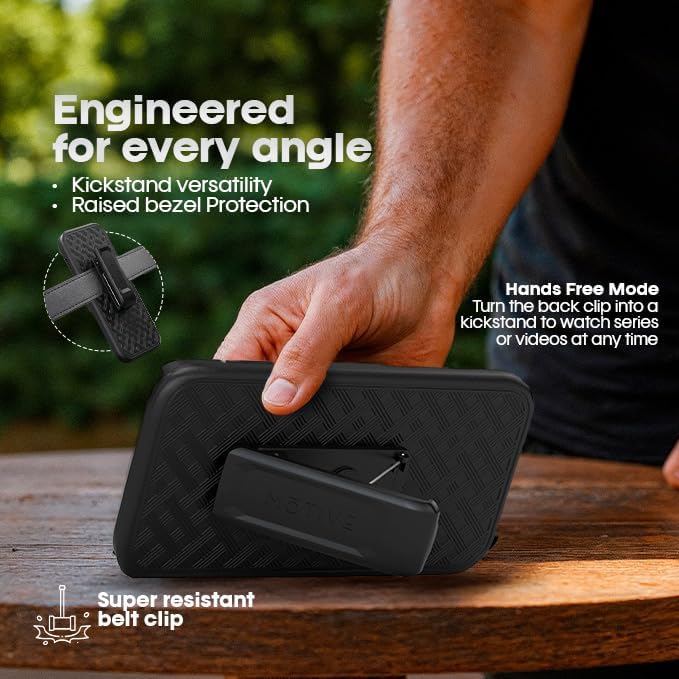 MOTIVE for iPhone 17 Pro Holster Case, Belt Clip Case for iPhone 17 Pro, Shell Holster Combo i Phone 17 Pro, Slim Rugged Drop Shockproof Protective Cover with Kickstand (6.3") | Ranger v1 Series - Image 9