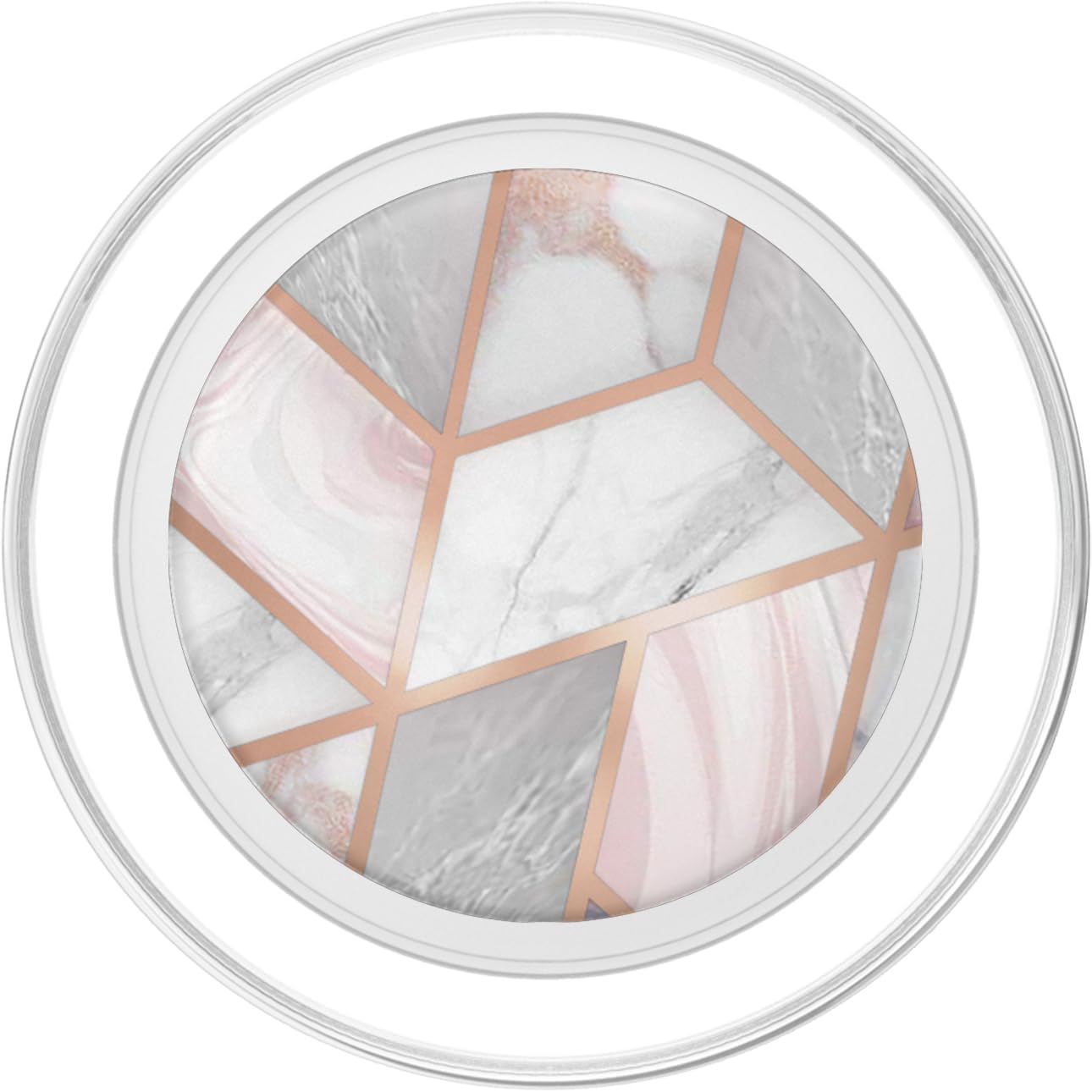 Pink-White-Grey-Marble-Effect - Geometric-Design-for-Girls PopSockets PopGrip for MagSafe