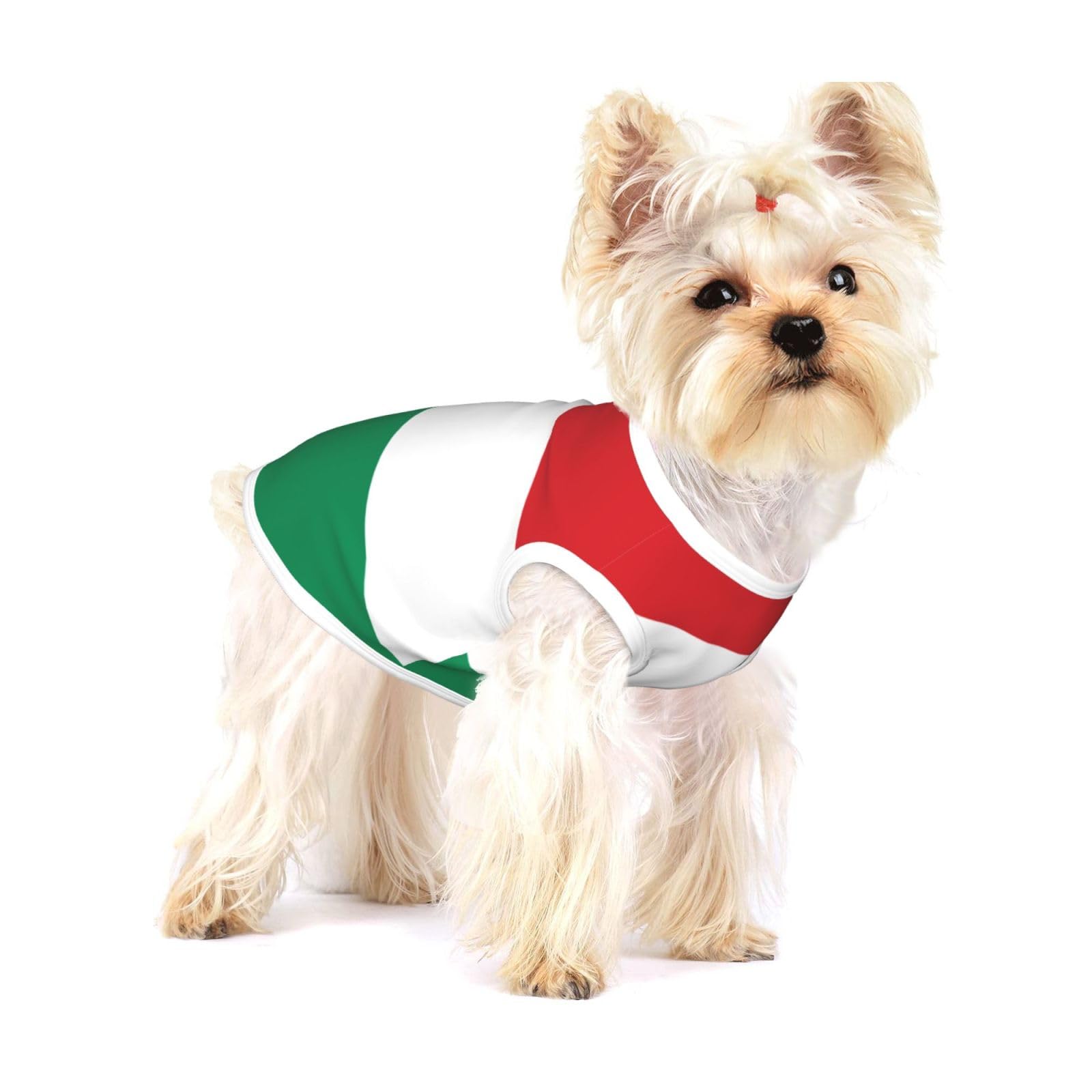 Flag of Hungary Small Cotton Dog Vest Breathable Adjustable Pet T Shirt for Small Dogs Cats - Full Print Summer Puppy Clothes