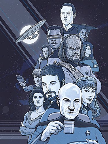 Pyramid International "Next Generation Blue Star Trek 50th Anniversary Canvas Print, Multi-Colour, 60 x 80 x 1.3 cm