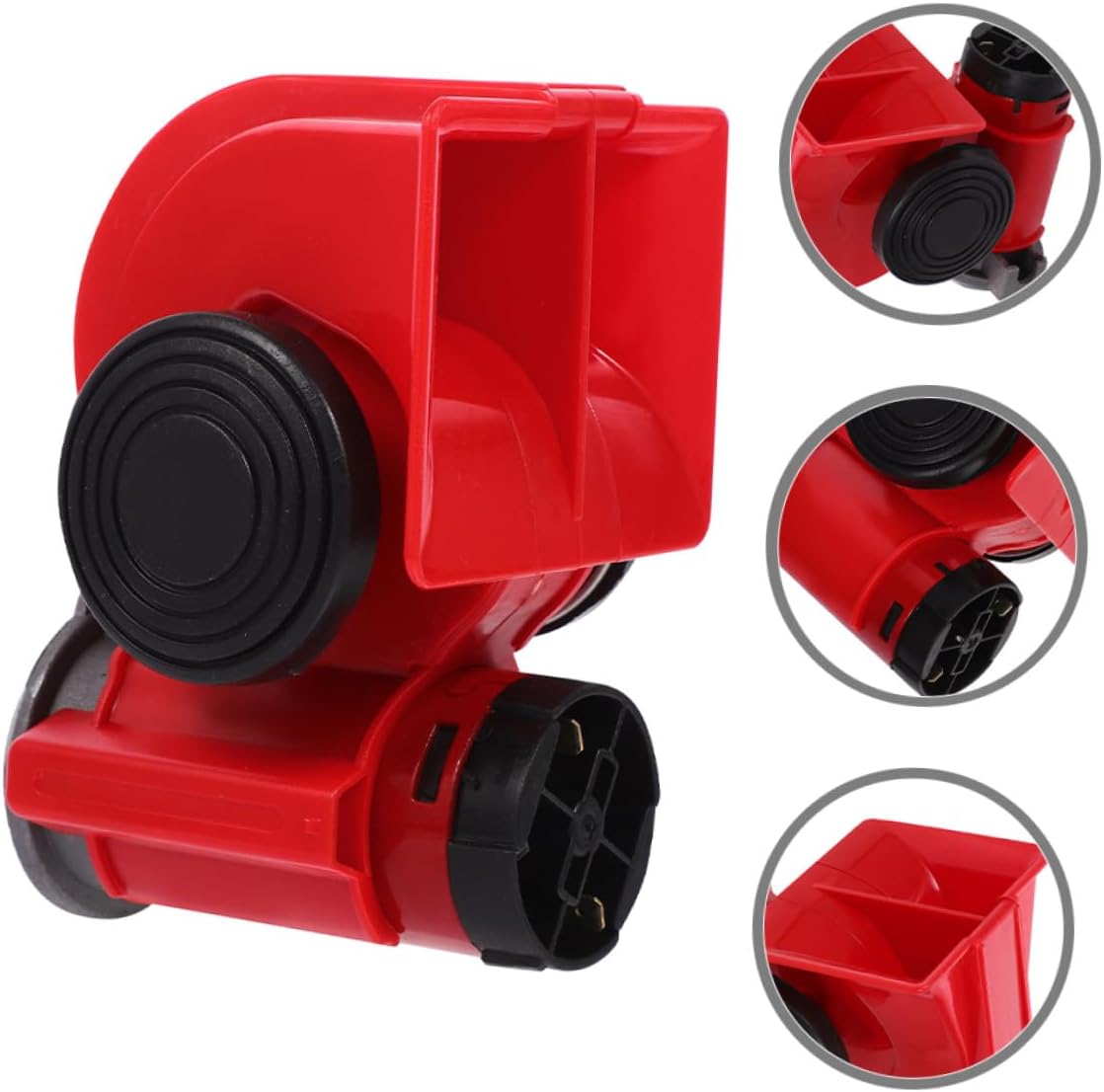 12v Red Electric Train Horn and Snail Air Horn for Cars and Trucks Loud Dual-tone Kit with Compressor for Automotive Exterior Accessories