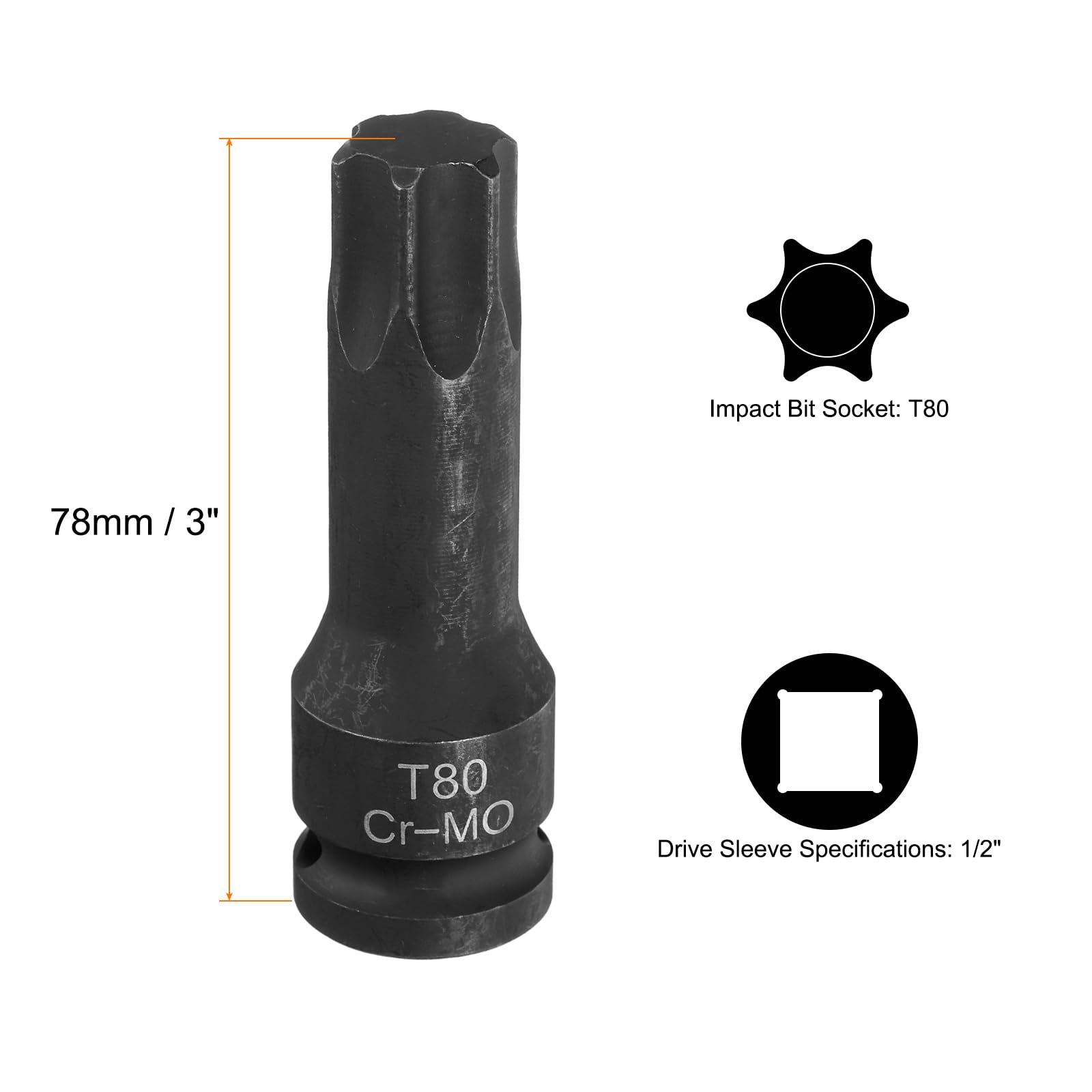 Chiave A Bussola Torx T80 - 1/2 Pollice, Acciaio CR-MO Per Auto E Fai Da Te - Foto 11