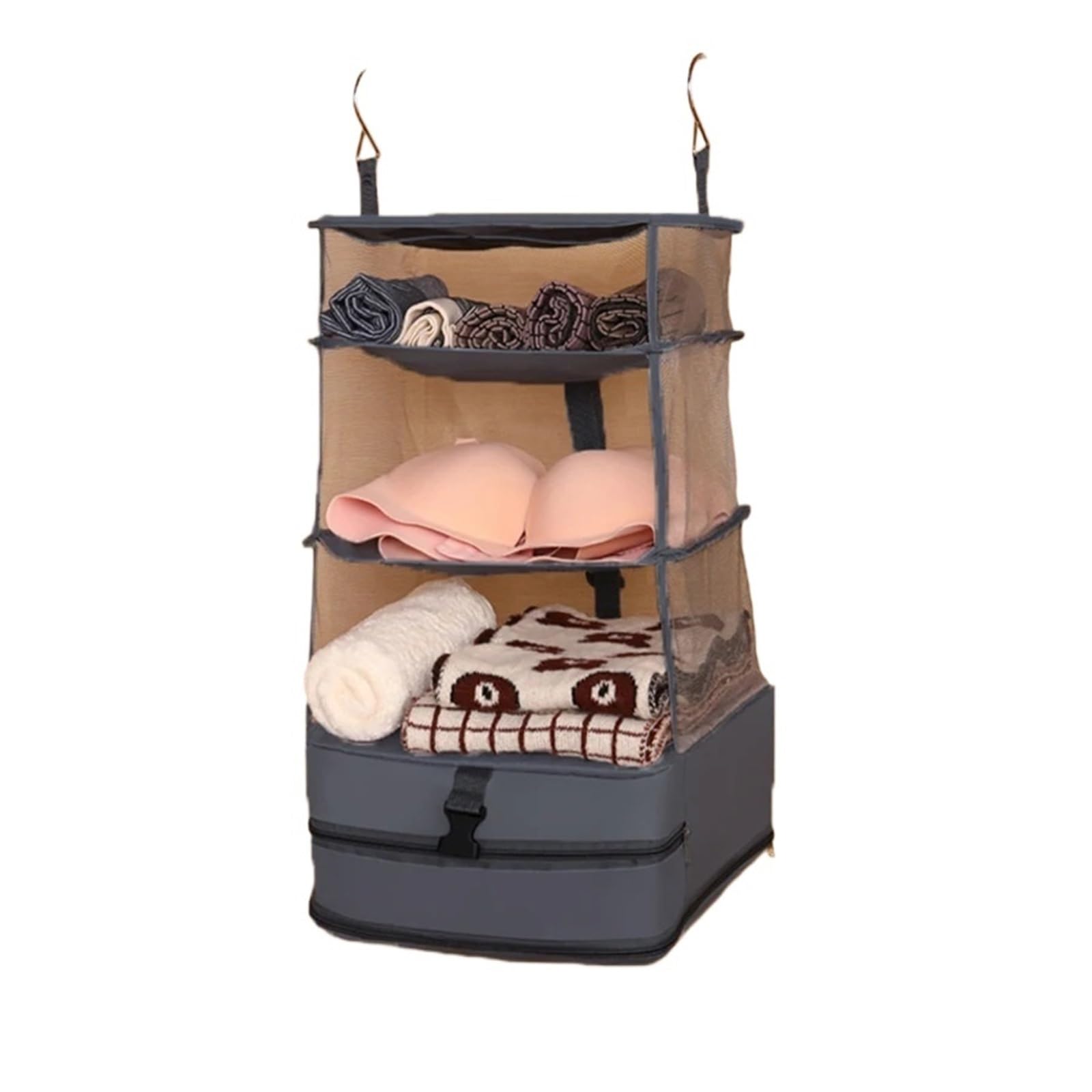 Organizer da viaggio da appendere Borsa portaoggetti da viaggio, for dormitorio, guardaroba, multifunzionale, for indumenti, biancheria intima, calzini, borsa a compressione(Color 2)