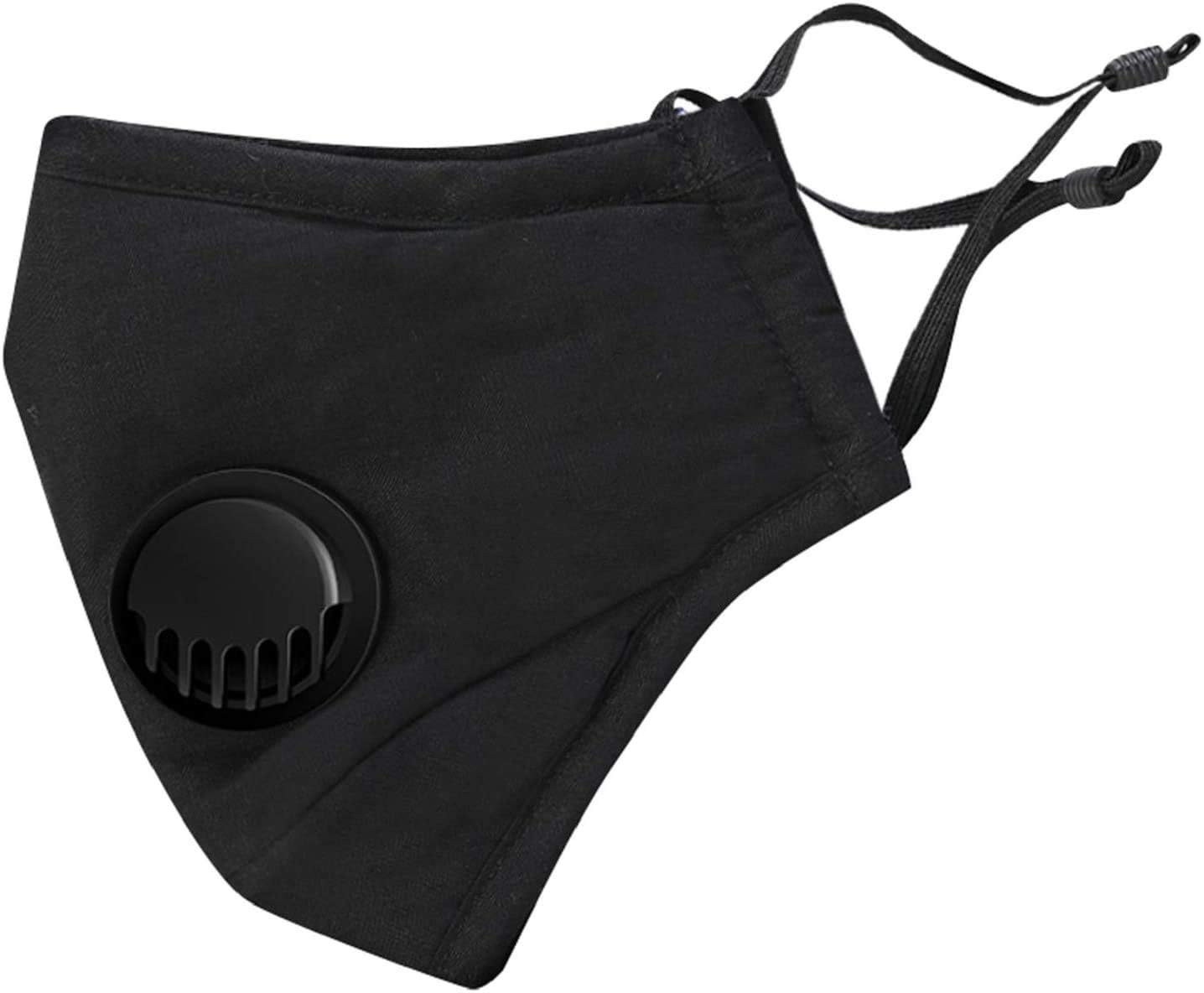 1 Pack Washable Reusable Black Cotton Mouth Cover with 1 Pc Activated Carbon Filter Unisex Fa-ce Covers Protection from Dust Pollen Pet Dander