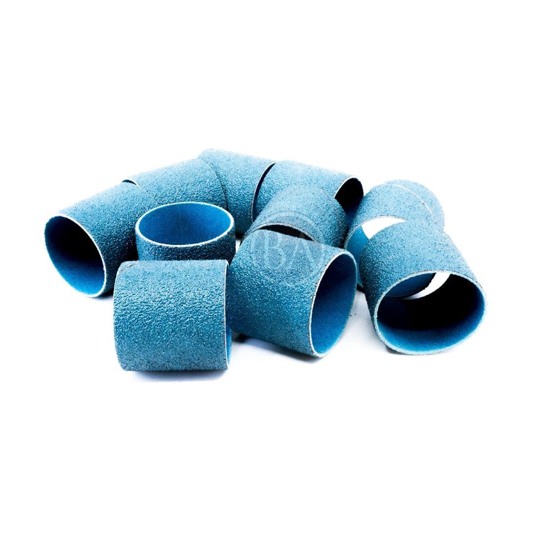 Benchmark Abrasives 1-1/2” x 1-1/2” Zirconia Abrasive Spiral Band Sleeves for Deburring Sanding Blending Polishing on Ferrous Metals, Copper, Wood,