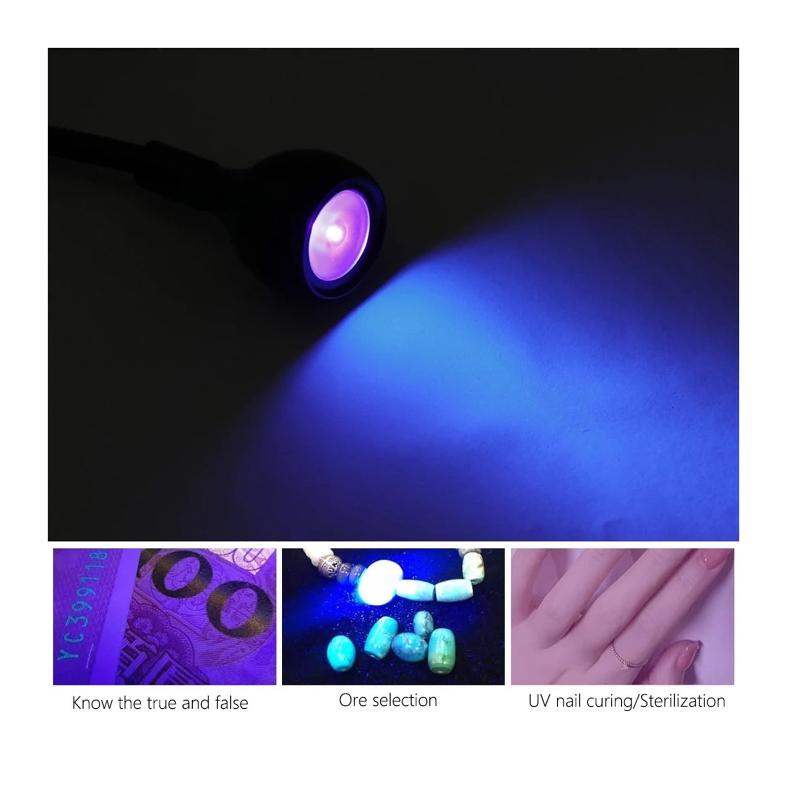 Światło UV, Lampy ultrafioletowe Led USB Lampka biurkowa Led Clip-On Mini Żel UV Lampa utwardzająca Suszarka do paznokci Dla majsterkowiczów Nail Art Dla gotówki Detektor medyczny