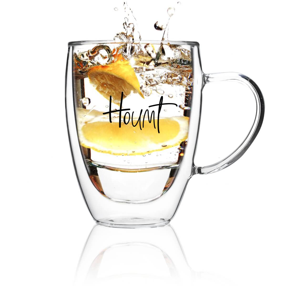 HOUMT Double Wall Cup, Coffee Mug, Double Wall Tumblers Coffee Cup, Transparent Tea Cup, 250 ml