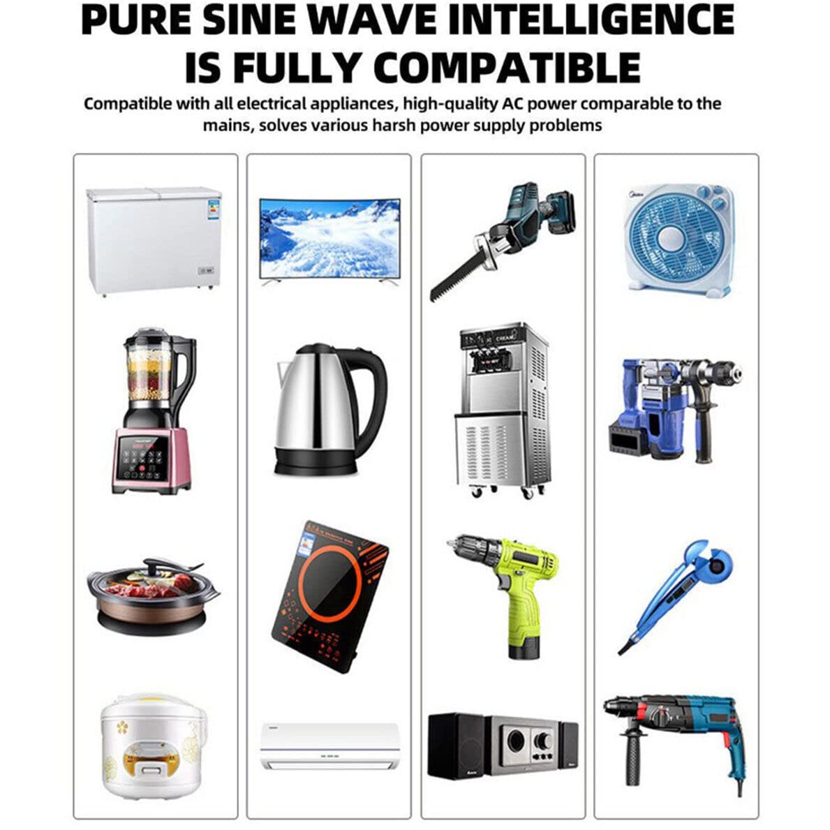 Przetwornica napięcia 4000W 5000W 6000W 8000W Przetwornica czystej fali sinusoidalnej Dc 12v 24v 48v 60v do Ac 220v 230V Przetwornica mocy do samochodu domowego,8000W-12V