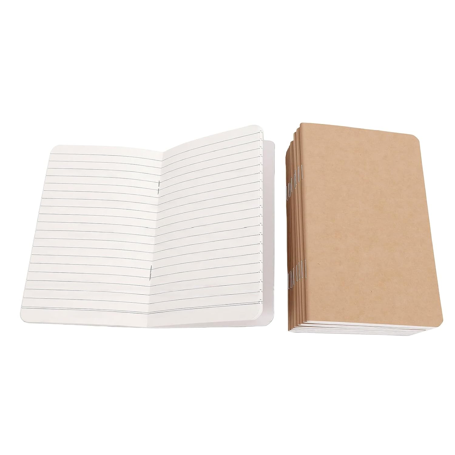 Diydeg Portable Notebook Refill 10PCS, Kraft Paper (FJ Replacement Core(Ruled))
