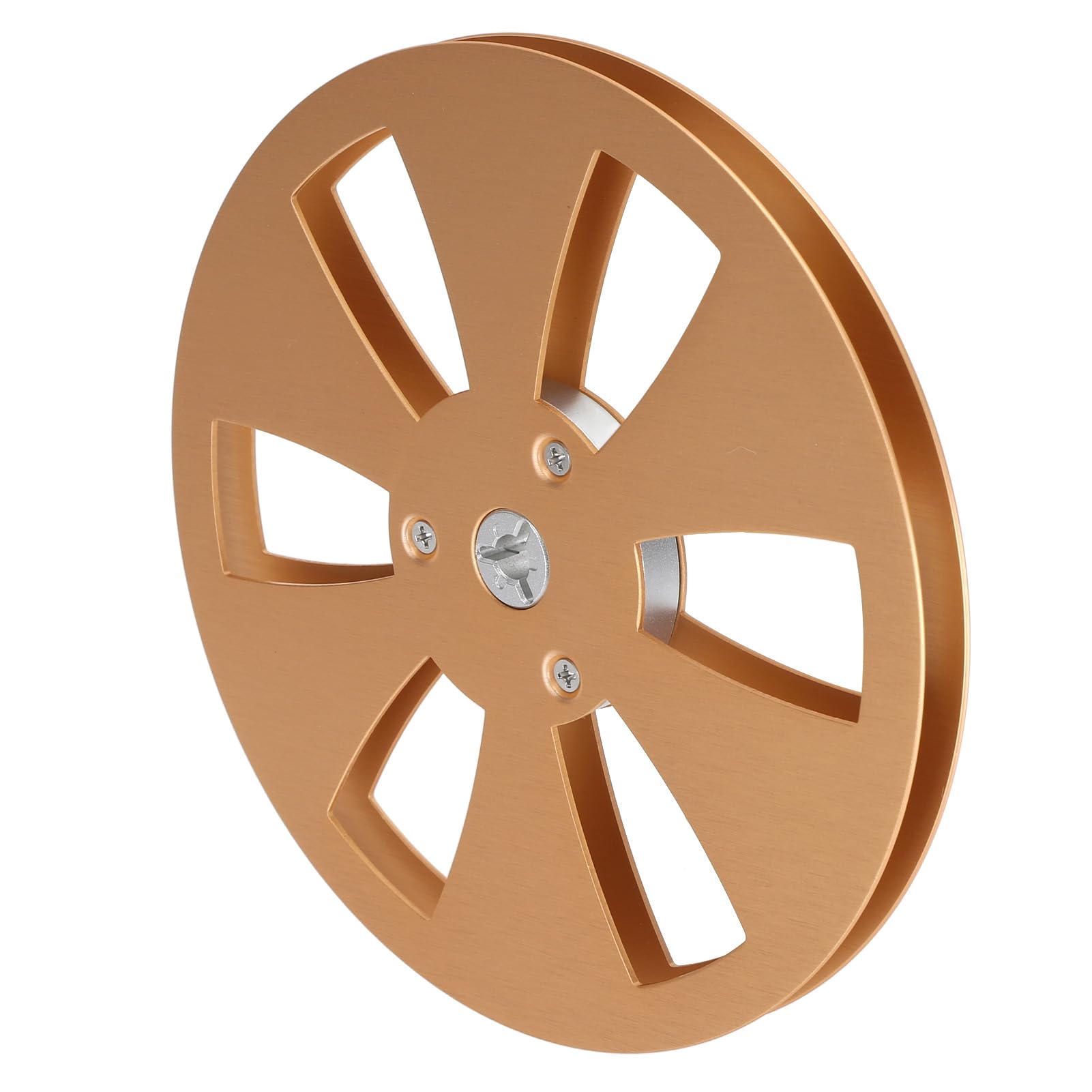 1/4 7 Zoll Leere Bandspule, Universeller Ersatz aus Aluminiumlegierung für Reel-to-Reel-Kassettenspieler (GOLD)