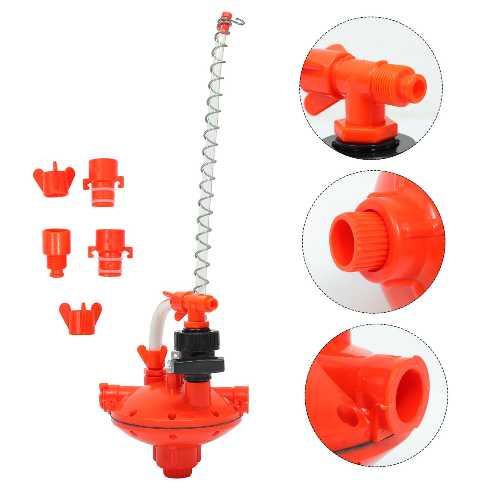 Abbeveratoio Automatico di Regolatore Galline Pressione | Plastica Rossa, 1 Pezzo, Prevenzione Perdite e Peso Ridotto, per Allevamento Avicolo