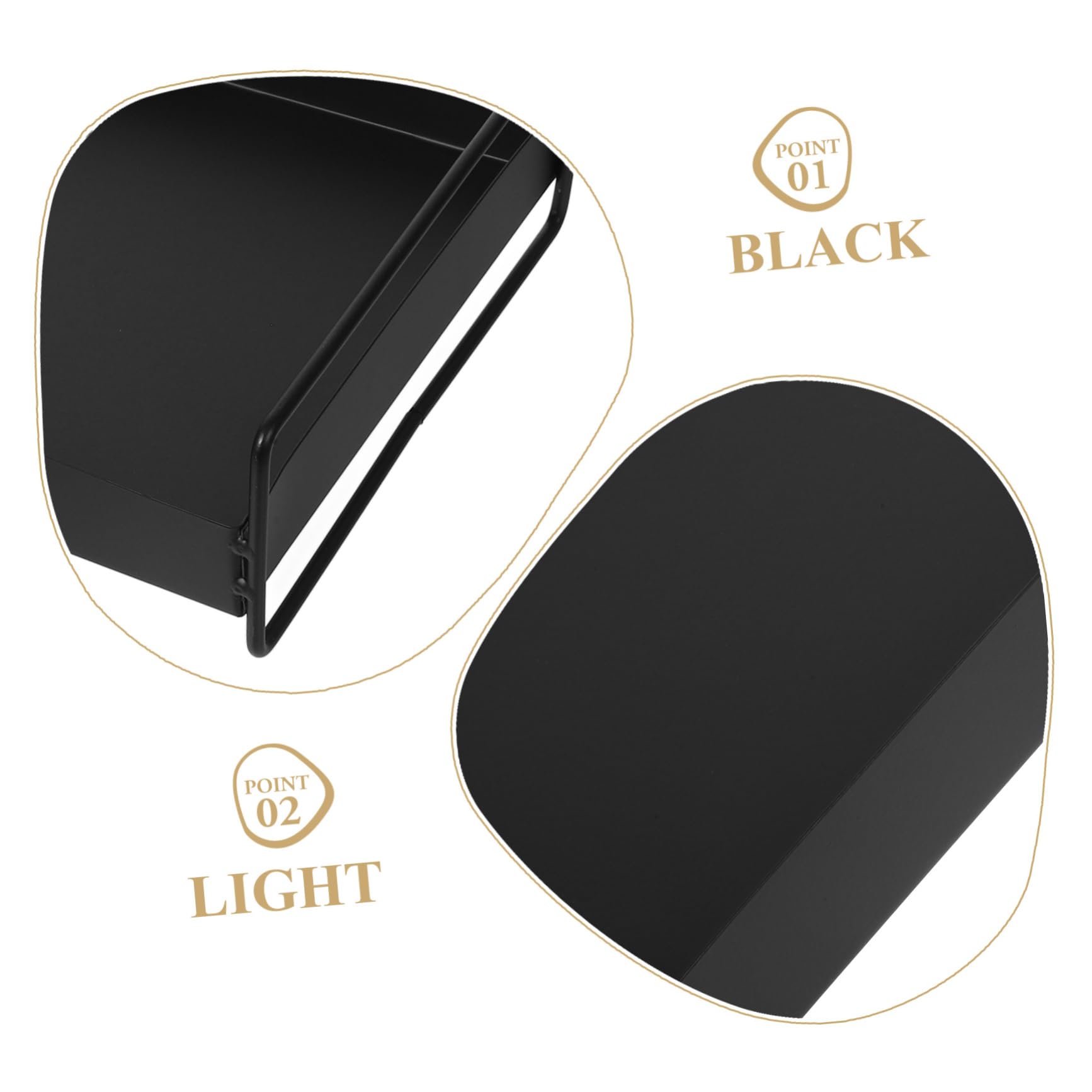Bandeja de Metal Rectangular Negra con Asas, Hierro, 1 Pieza