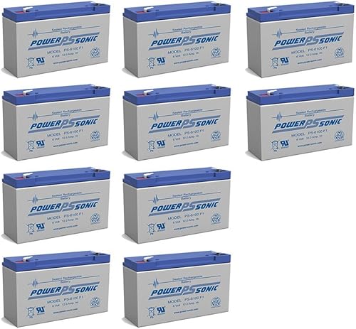 Power Sonic PS-6100 6V 12AH batería recargable de almacenamiento de energía SLA de ciclo profundo - 10 unidades