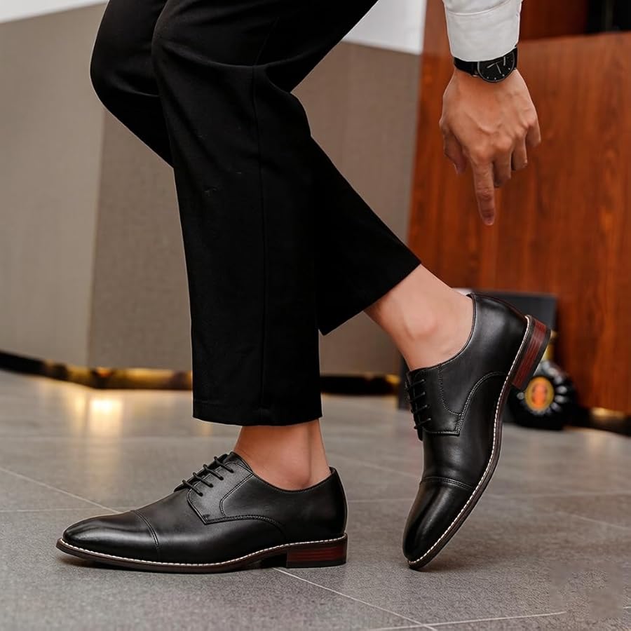 chinese dress ladies Vintage Craftsman Black Oxford Shoes – Timeless Men’s Dress Shoes for Business & Formal Wear [Black] 41 EU /25.6-26 cm main image 0