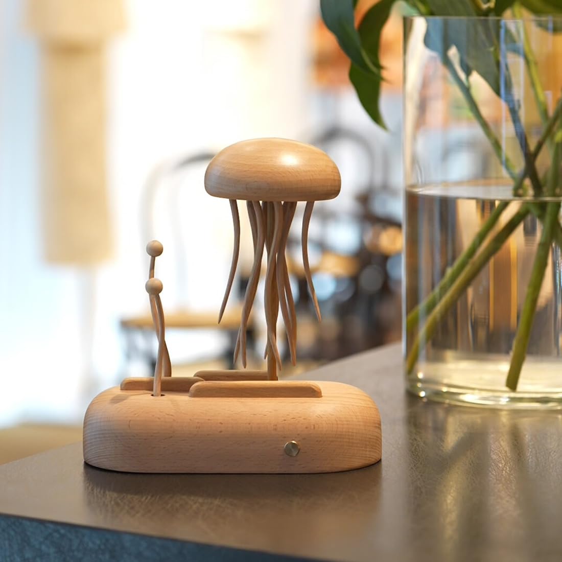 ToyGhillied Modello in legno 3D, set dinamico con meduse di biologia marina, decorazione da tavolo creativa e regali per adulti, artigianato in legno per hobbisti