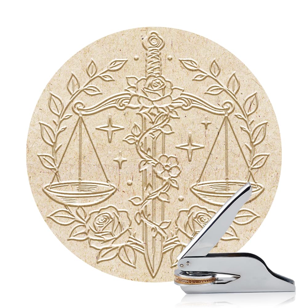 ANATTASOUL Scales and Sword Book Embosser Personalised for Paper,Books