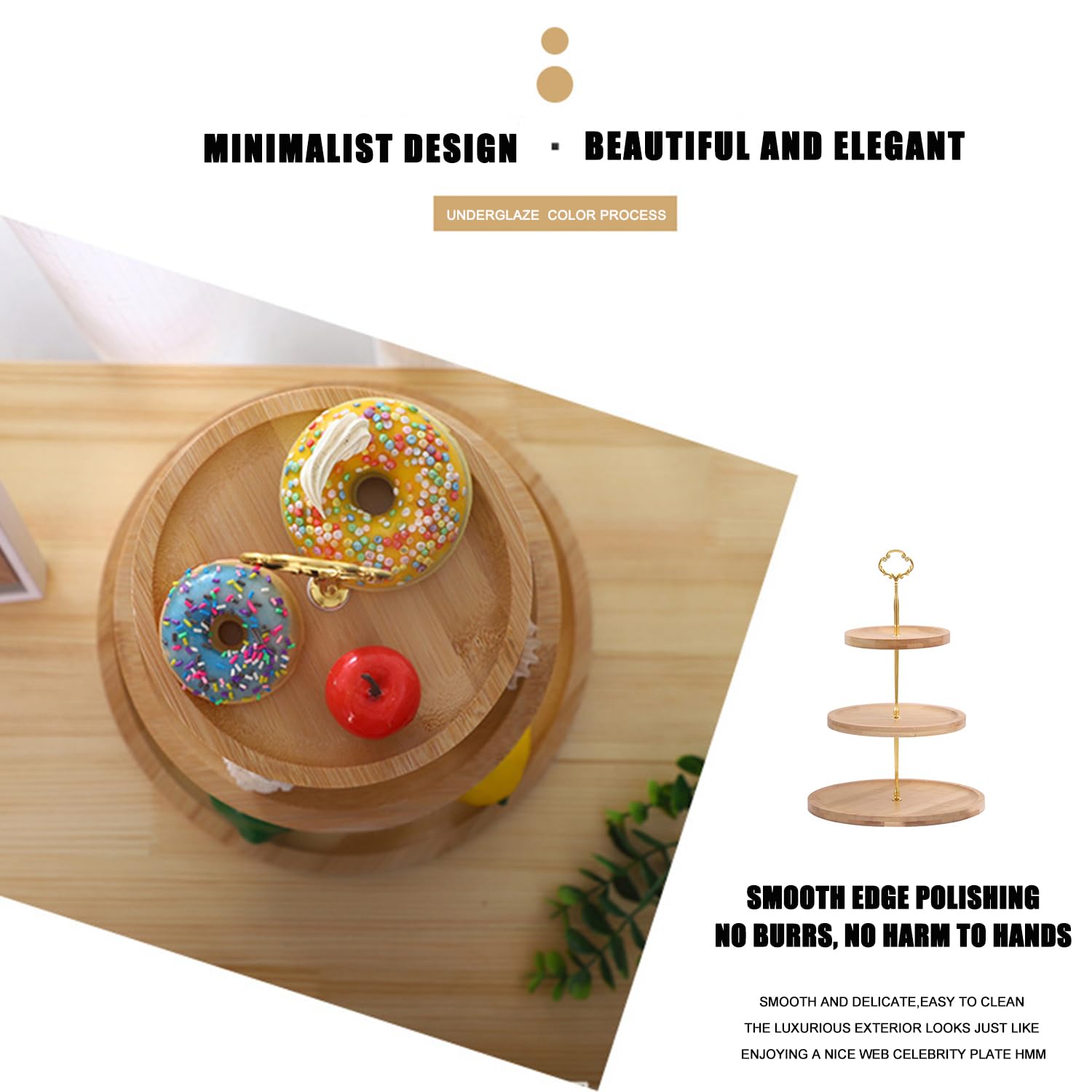 Amazon｜3段カップケーキスタンド、BetterJonny ケーキスタンド 3段 お