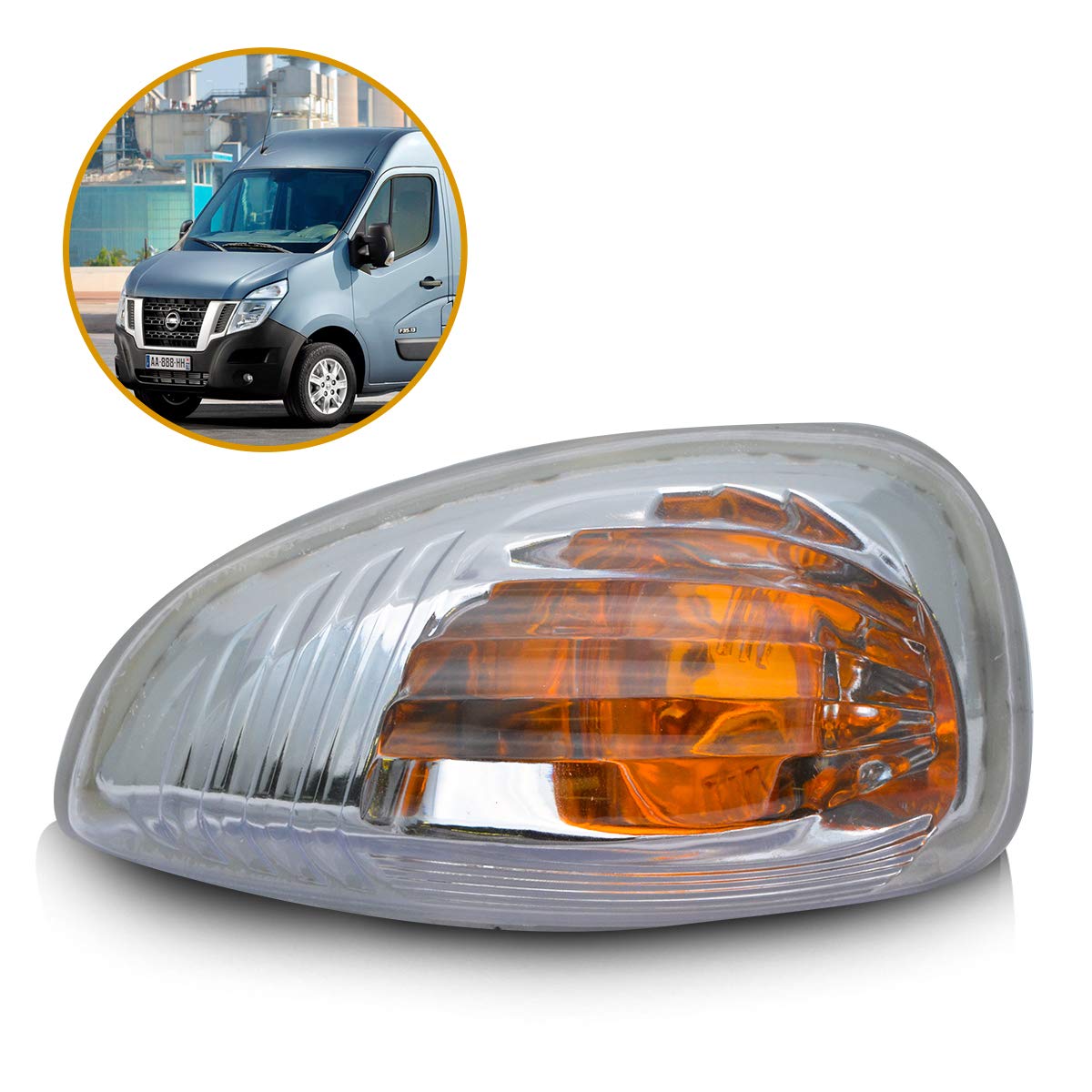 Coperchio Trasparente Per Specchietto Laterale Con Indicatori Di Direzione – Compatibile Con Nissan NV400, Renault Master, Opel Movano