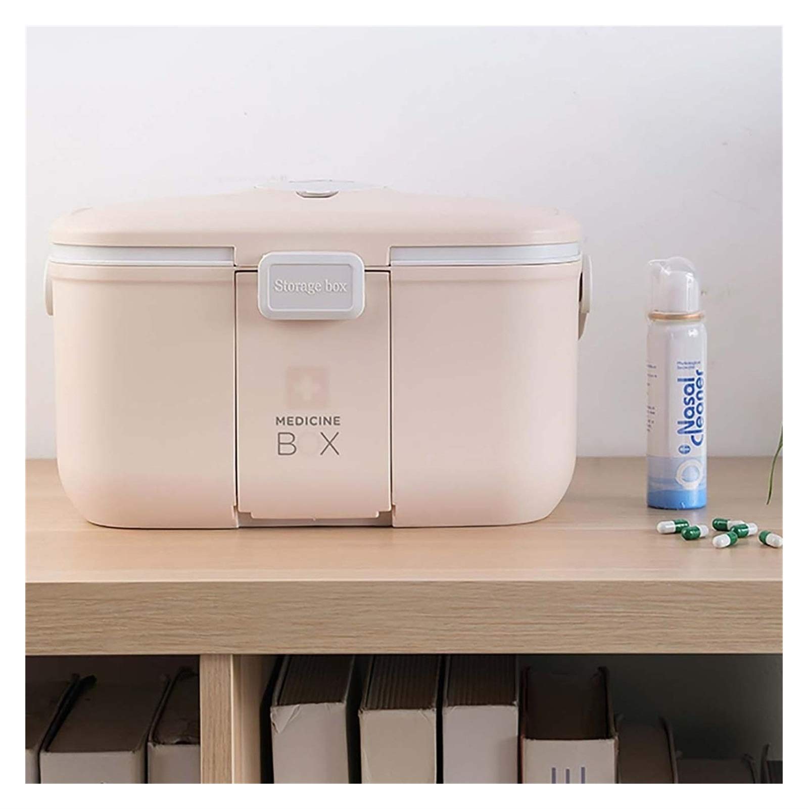 WML Caja Médica De Plástico Portátil, Caja De Medicinas para El Hogar, Equipo De Rescate De Viaje, Botiquín De Primeros Auxilios (Color : Pink)