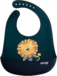 Babador de Silicone com Bolso Coletor - Clingo - Luke Azul