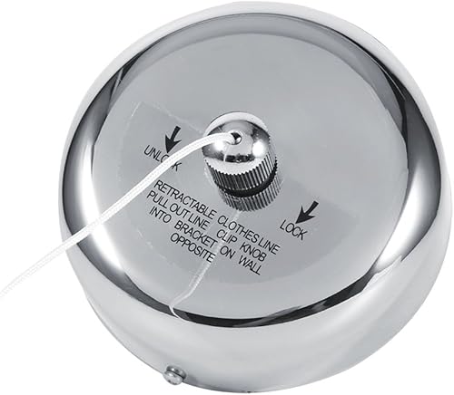 Miniatura 2 de Secador de ropa de acero inoxidable retráctil con cuerda ajustable acabado cromado pulido redondo resistente 9.2 pies