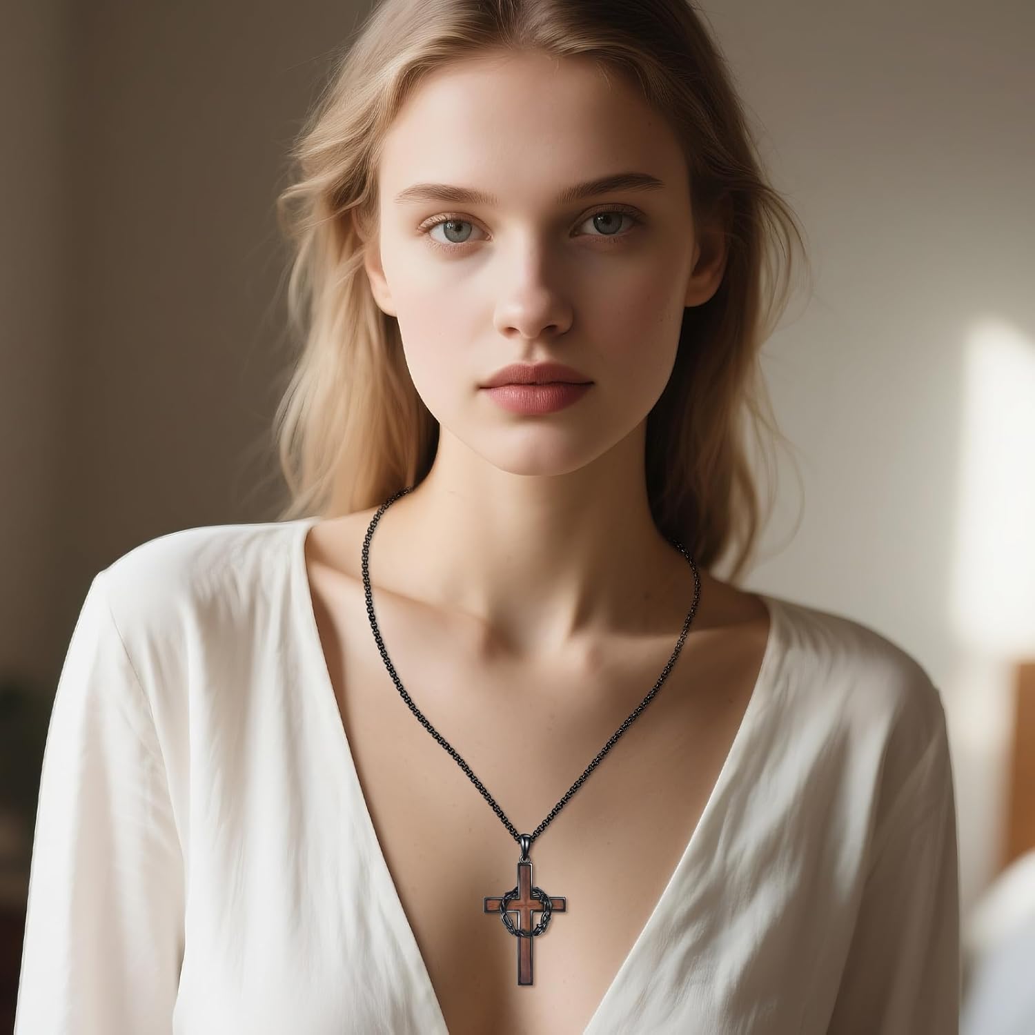 Cross Necklace 925 Sterling Silver Cross Pendant Faith Religious Jewelry Gift for Men Women - Image 5