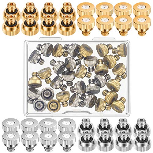32 Pieces Brass Misting Nozzle Water Misting Nozzles For Patio Low Pressure Atomizing Mist Nozzle Replacement Heads For Greenhouse Landscaping And Outdoor Cooling System #TOP14