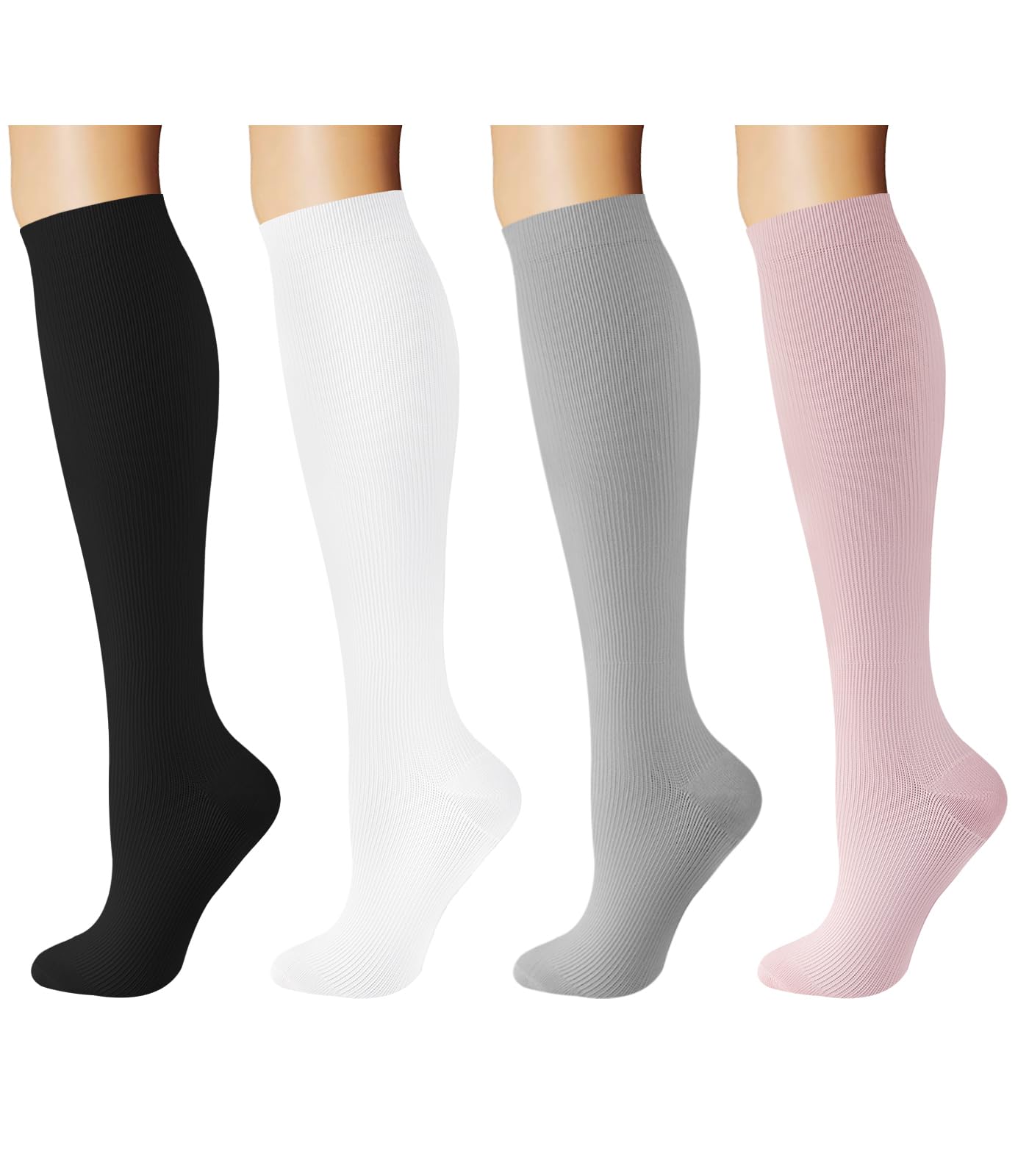 Compression Socks for Women Men 15-20 mmHg Circulation Knee High Athletic Support Socks Running Travel Nurse-image-40