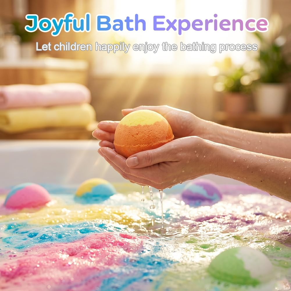 Pack de 12 Bombas de Baño para Niños, Bolas de Baño Conteniendo el Juguete Sorpresa en el Interior, Regalos de Cumpleaños, Navidad y Pascua Regalo para Niños y Niñas