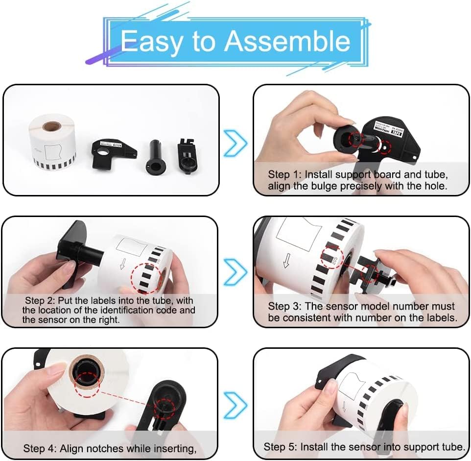 MarkDomain DK-22205 (2.4" X 100 Ft.) Continuous Length Label Paper Roll, Compatible Brother DK 2205 (62mm x 30.4m) Use with Brother QL-550 QL570 QL-800 QL 820NWB Label Printer, 10 Rolls - Image 8