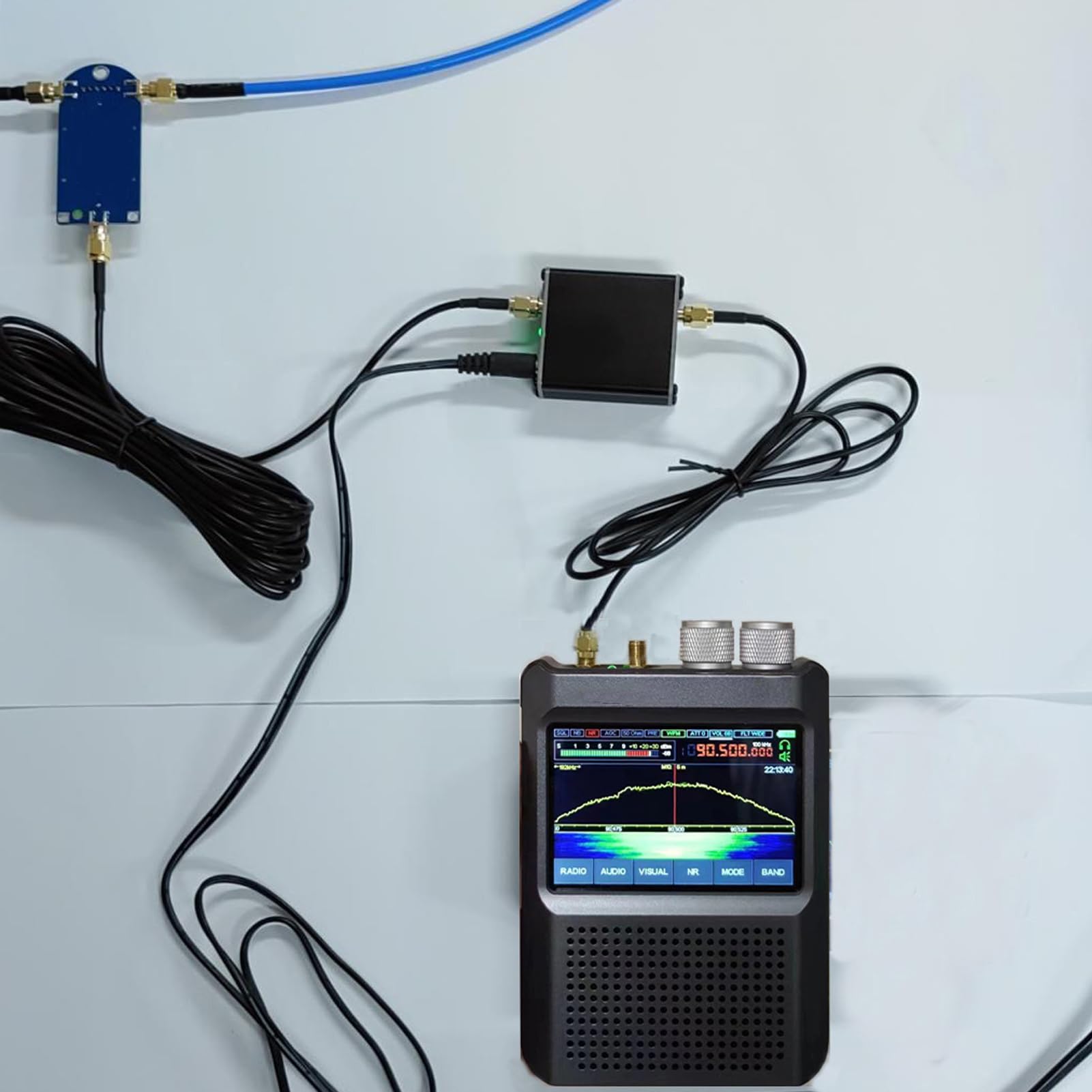 Antena de Bucle Pequeño, Banda Completa de Alta Ganancia HF Am FM VHF UHF SDR Antena Receptora Activa de Bucle 5‑12V