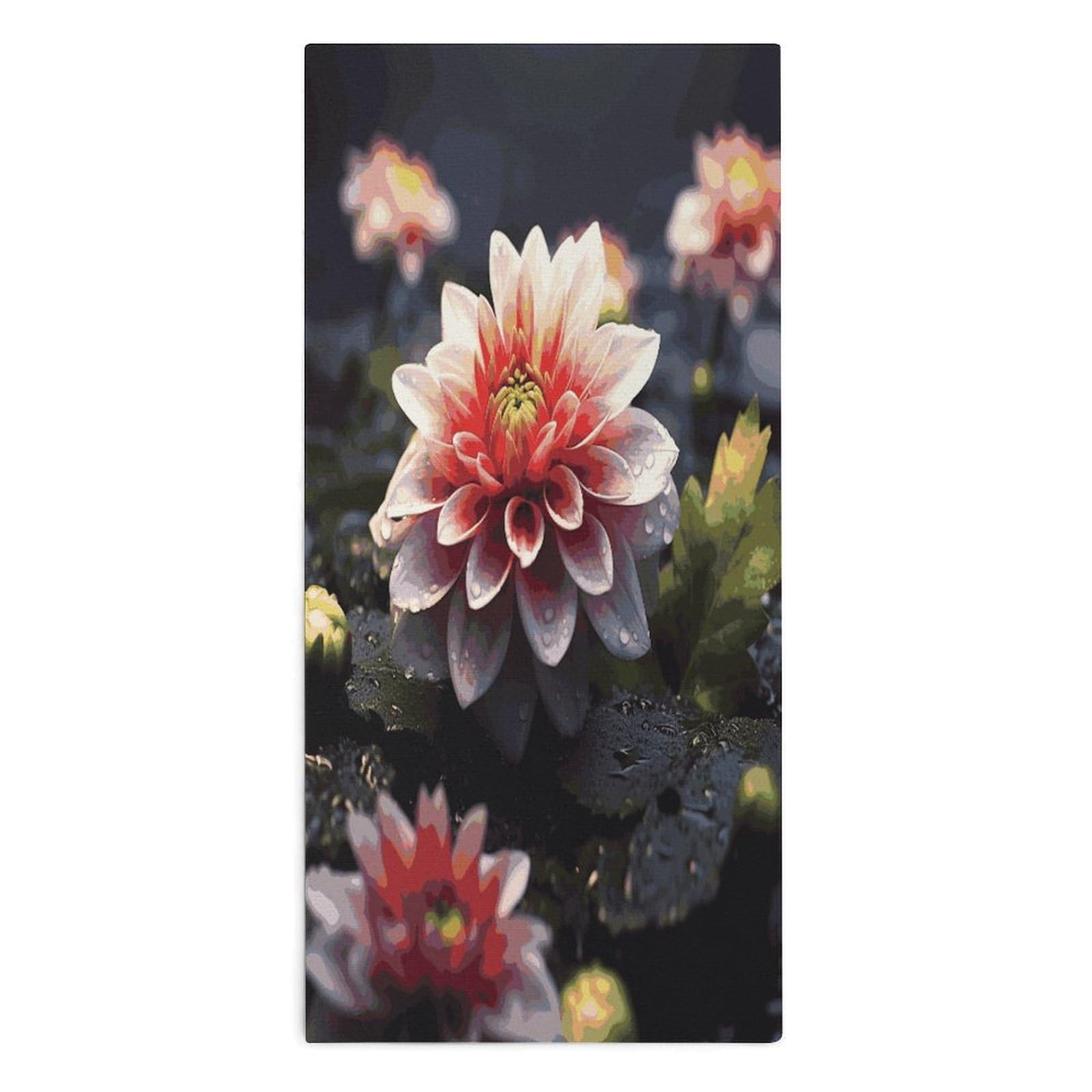 Fodpand Style Flower1 Microfiber Towels, Decorative Bath Towel Soft & Lightweight, Hand Towels Multipurpose Use For Bathroom, Pool, Gym, Spa, And Hotel Use