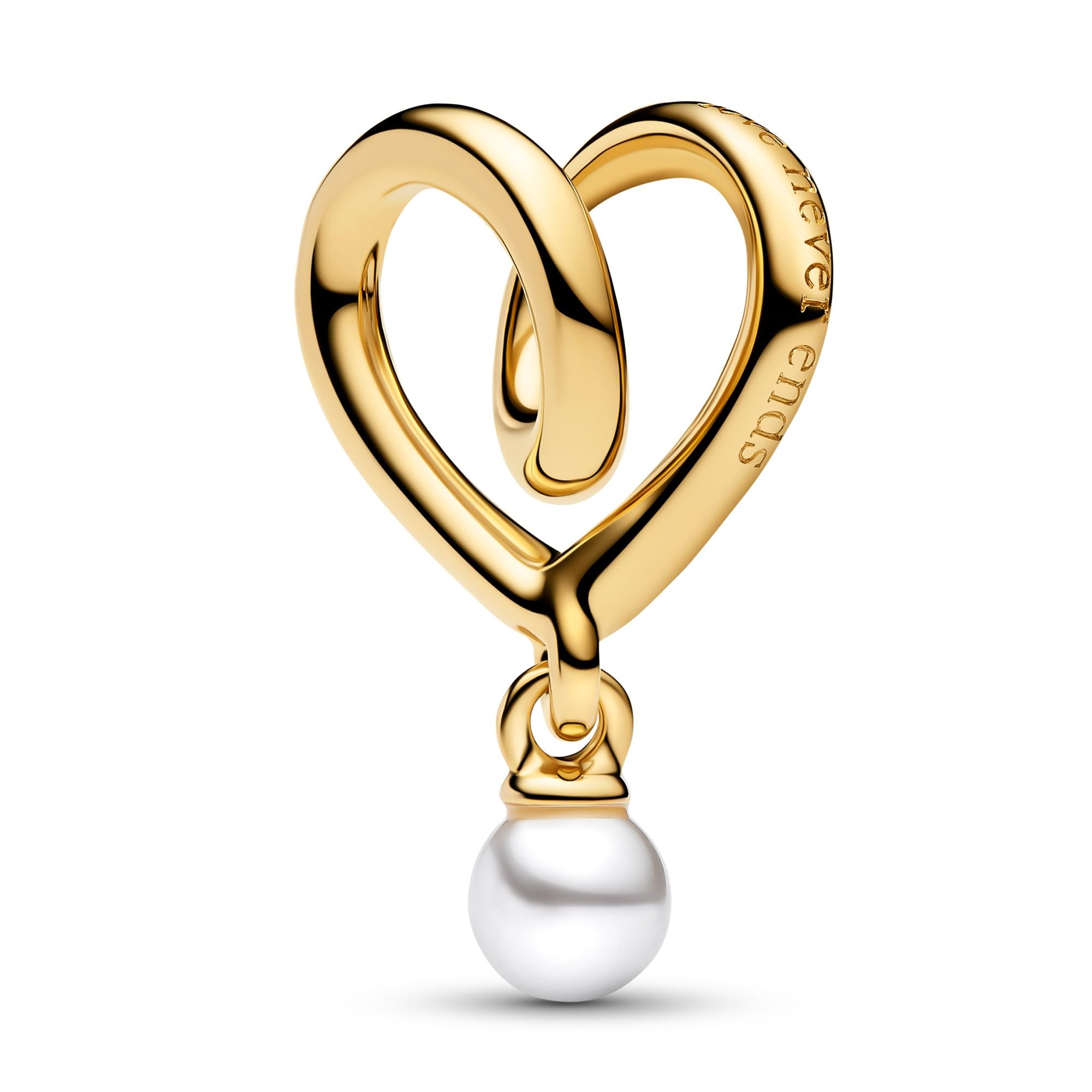 PANDORA Starter-Set Damenarmband Goldfarben Gewickeltes Herz 21118 | edles Schmuck-Set mit Armband und Charm für Frauen, Herz-Schmuck, Romantische Geschenkidee