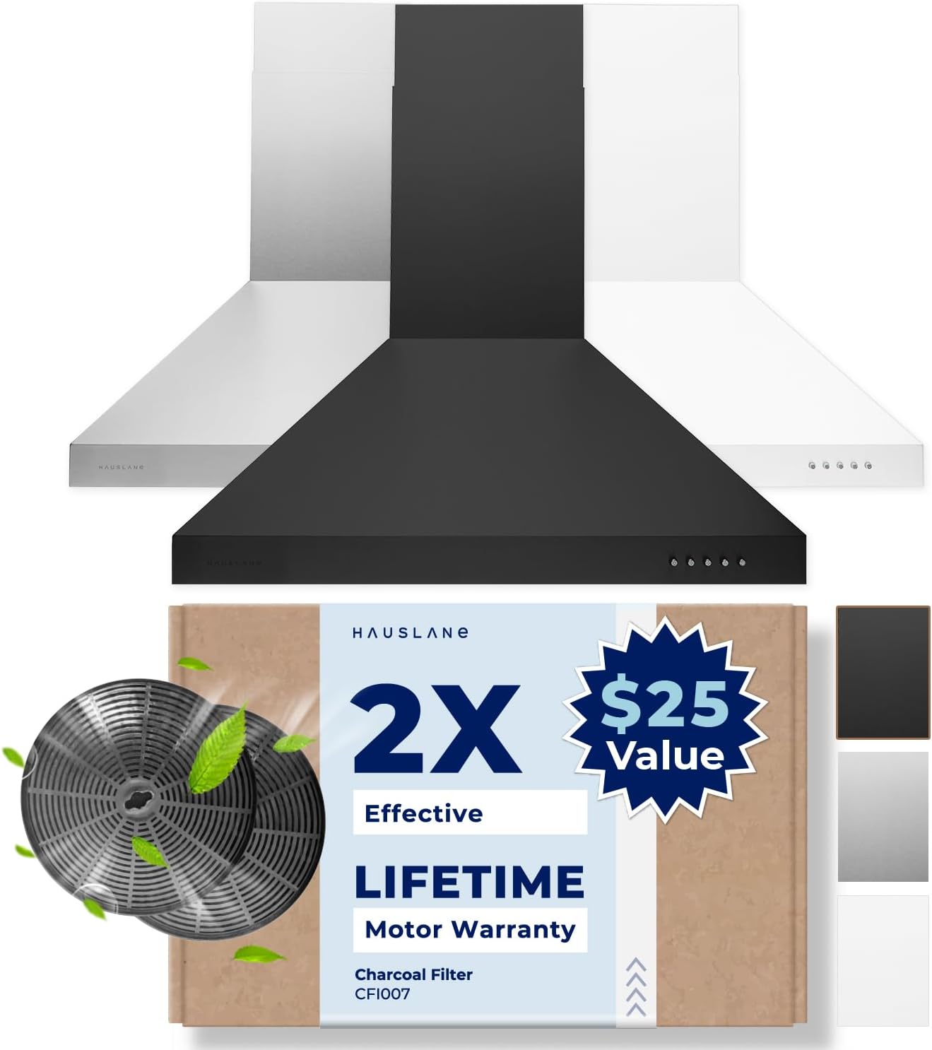 Hauslane Wall Mount Range Hood 30 Inch (Matte Black) Thumbnail