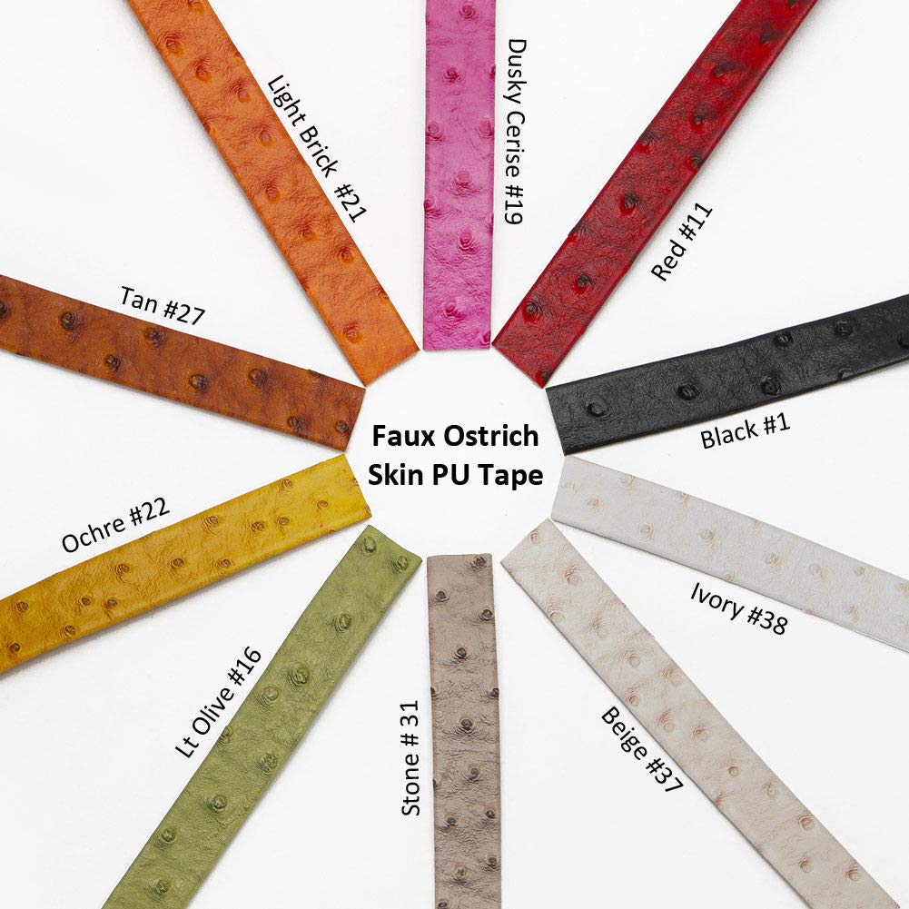 Ruban PU Imitation Cuir Fausse Peau D’Autruche, 20mm
